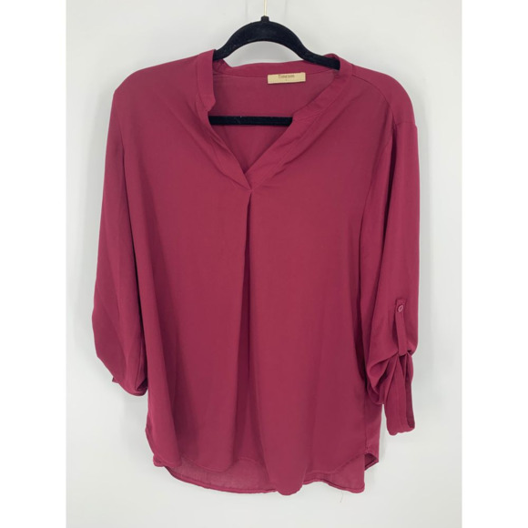 timeson Tops - Timeson L V neck blouse dusty rose wine